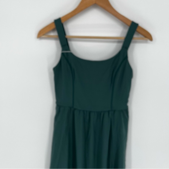 Halara SoftlyZero Airy Padded Midi Dress Blue Spruce Teal Green  - Size S - Picture 3 of 13